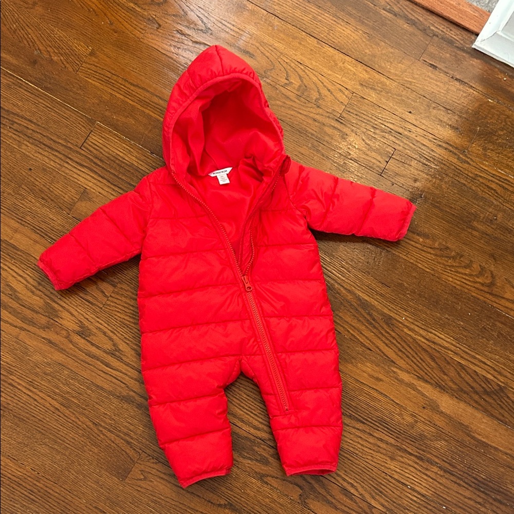 Nordstrom Bright Red Hooded Kids  Snowsuit